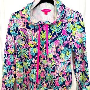 Lilly Pulitzer cropped hoodie Oyster Bay Navy